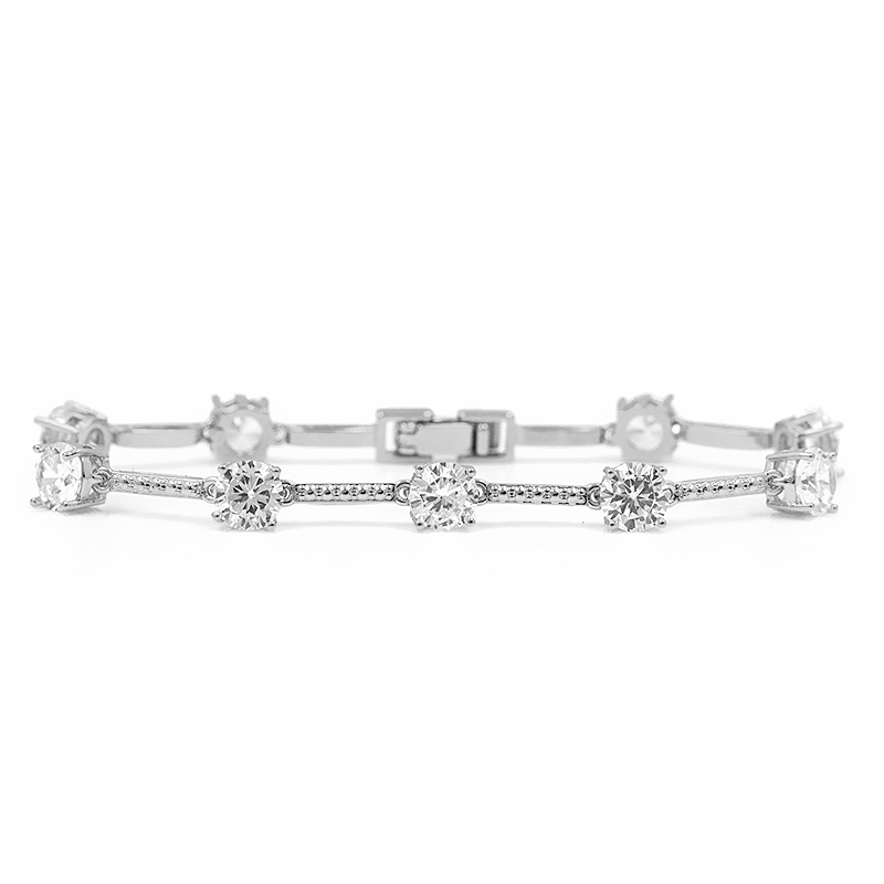 Alternating Crystal Tennis Bracelet