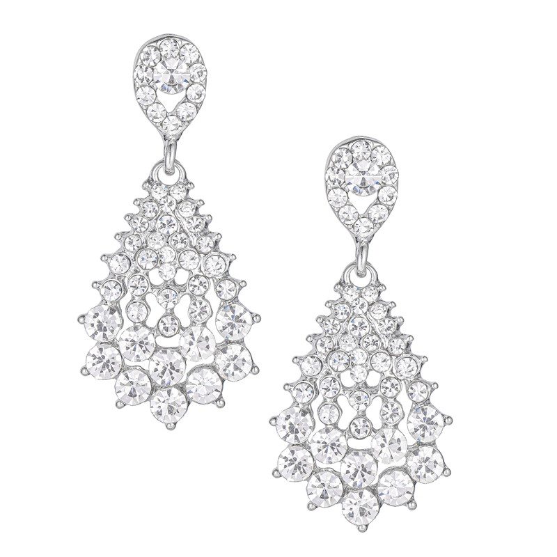 Bridal Crystal Statement Earrings Style 03