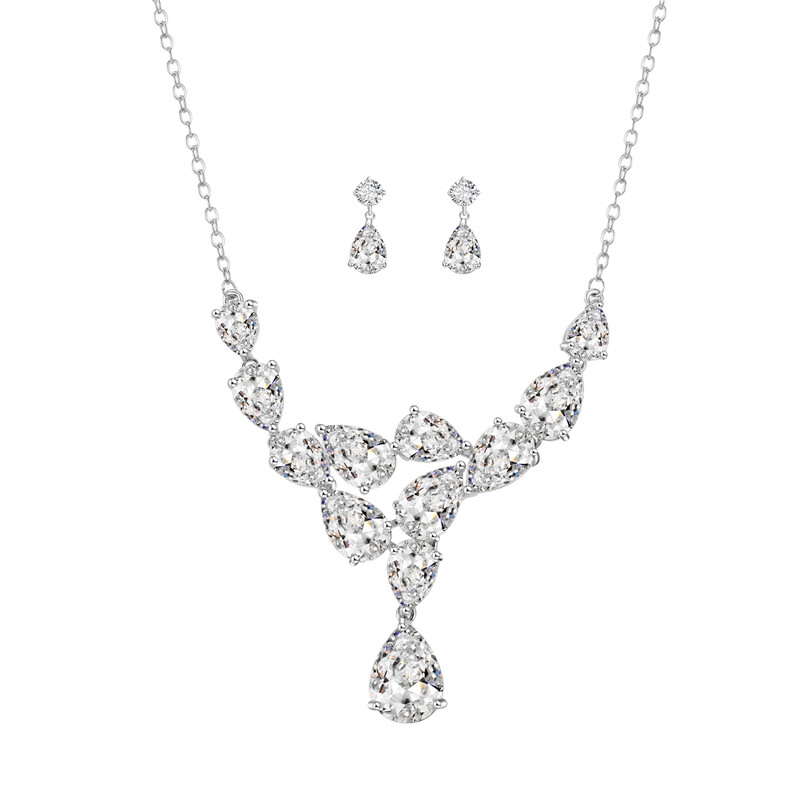 Bridesmaid Crystal Teardrop Drop Earrings Style 01