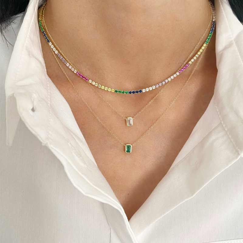 Colorful Delicate Layered Necklace