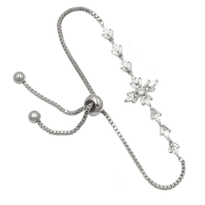 Crystal Leaf Adjustable Bracelet
