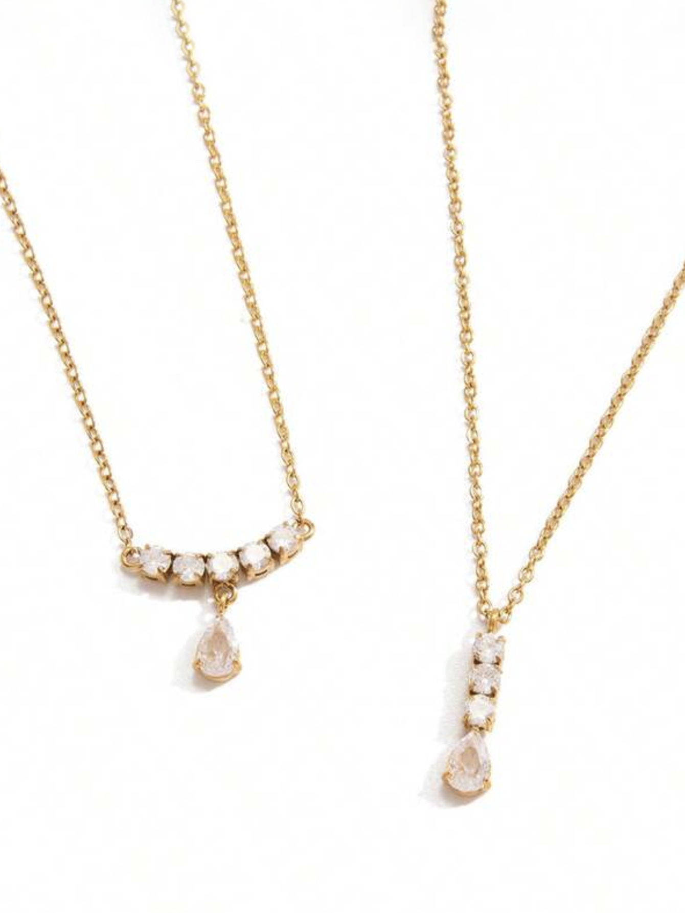 Delicate Teardrop Layered Necklace