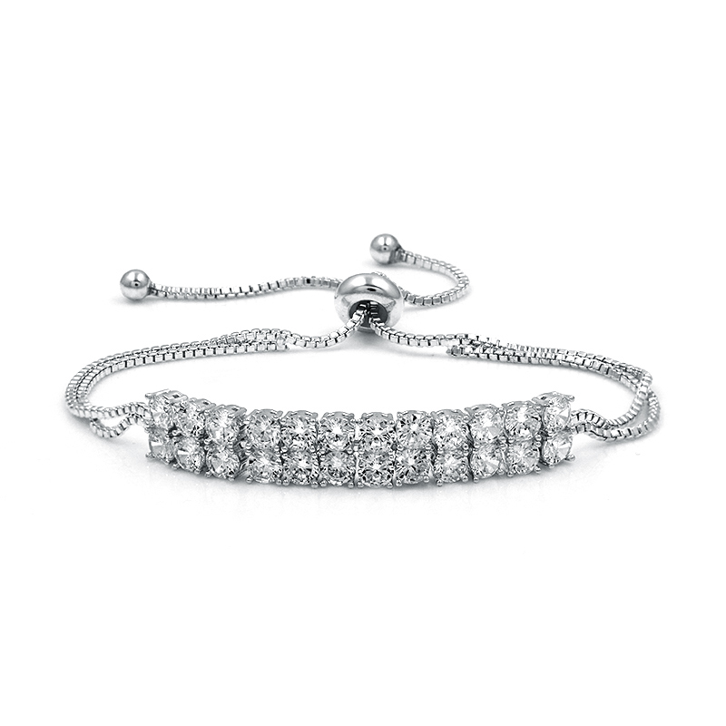 Double Row Round Crystal Bracelet