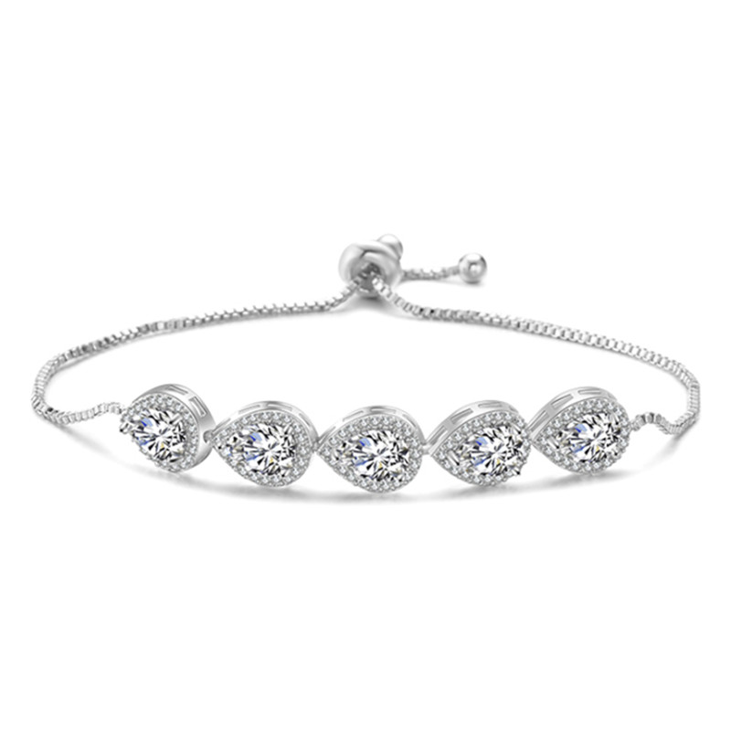 Five Pear Crystal Bracelet