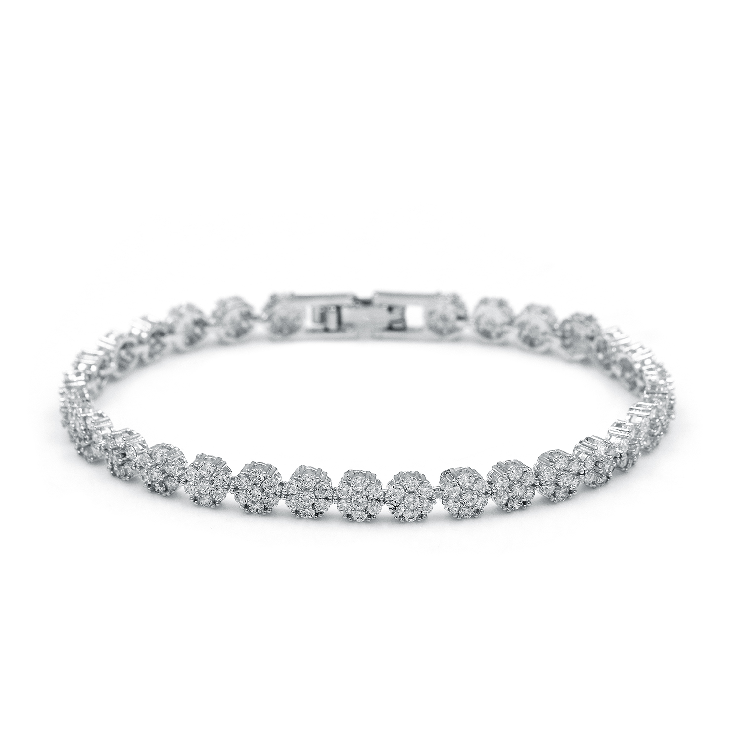 Floral Cluster Tennis Bracelet