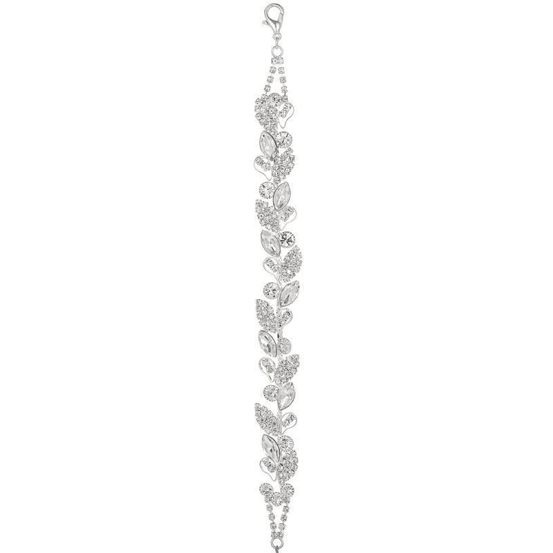 Floral Leaf Crystal Bracelet