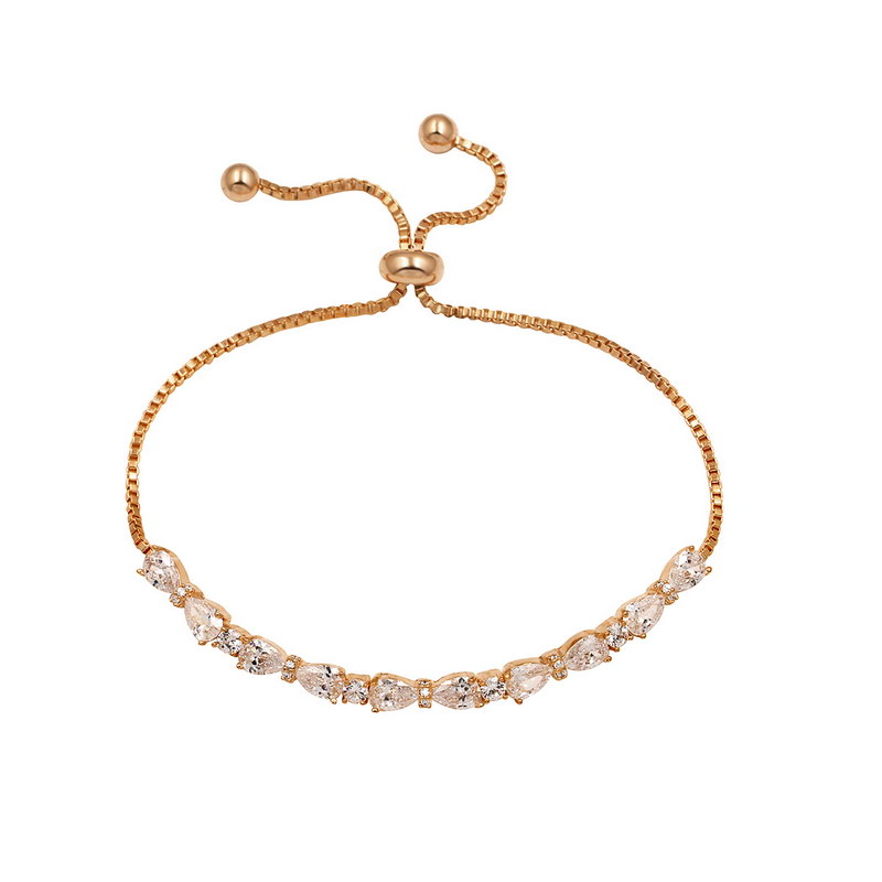 Gold Pear Crystal Bracelet