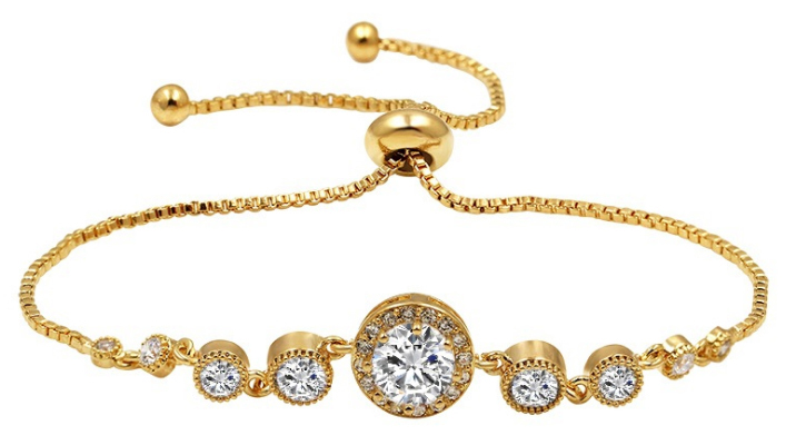 Gold Round Cluster Bracelet
