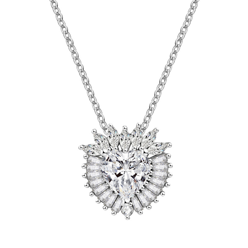 Heart Halo Bridal Necklace Set