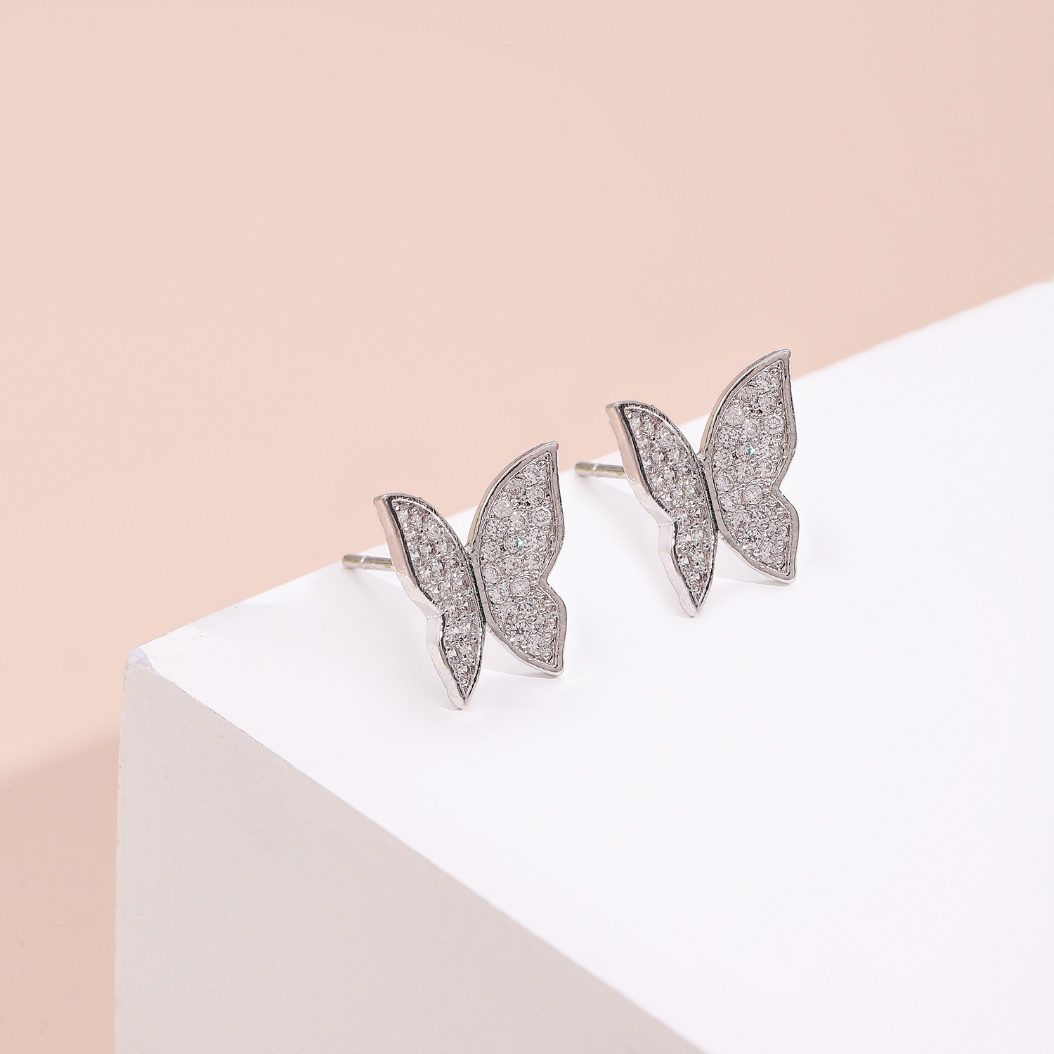 Homecoming Crystal Butterfly Earrings Style 02