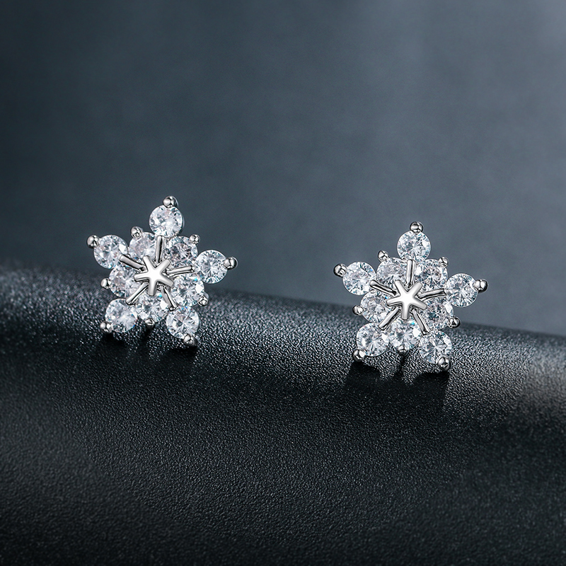 Homecoming Crystal Floral Earrings Style 01