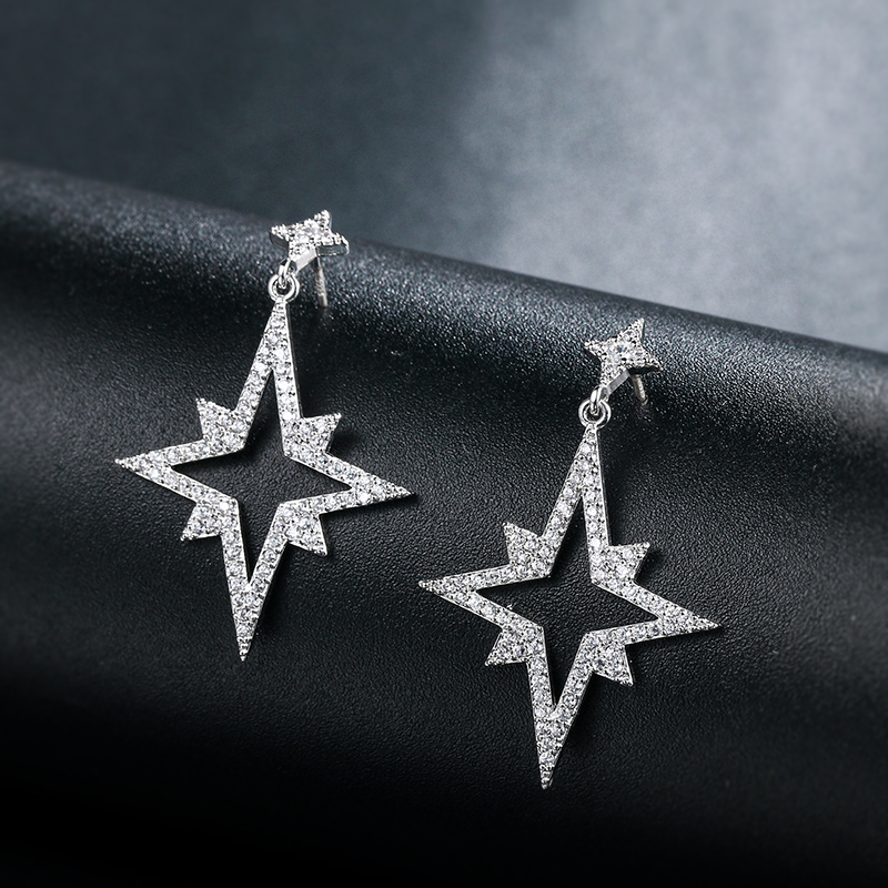 Homecoming Crystal Star Drop Earrings