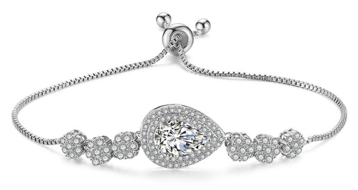 Pear Center Crystal Bracelet
