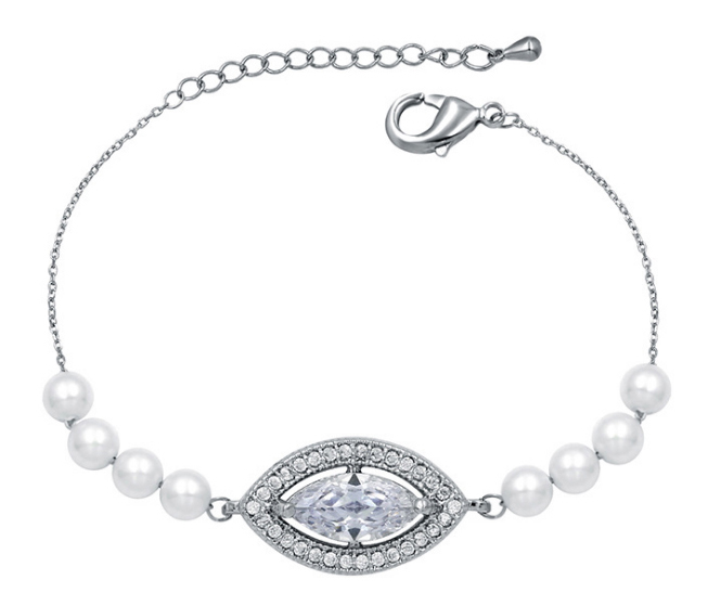 Pearl Marquise Bridal Bracelet