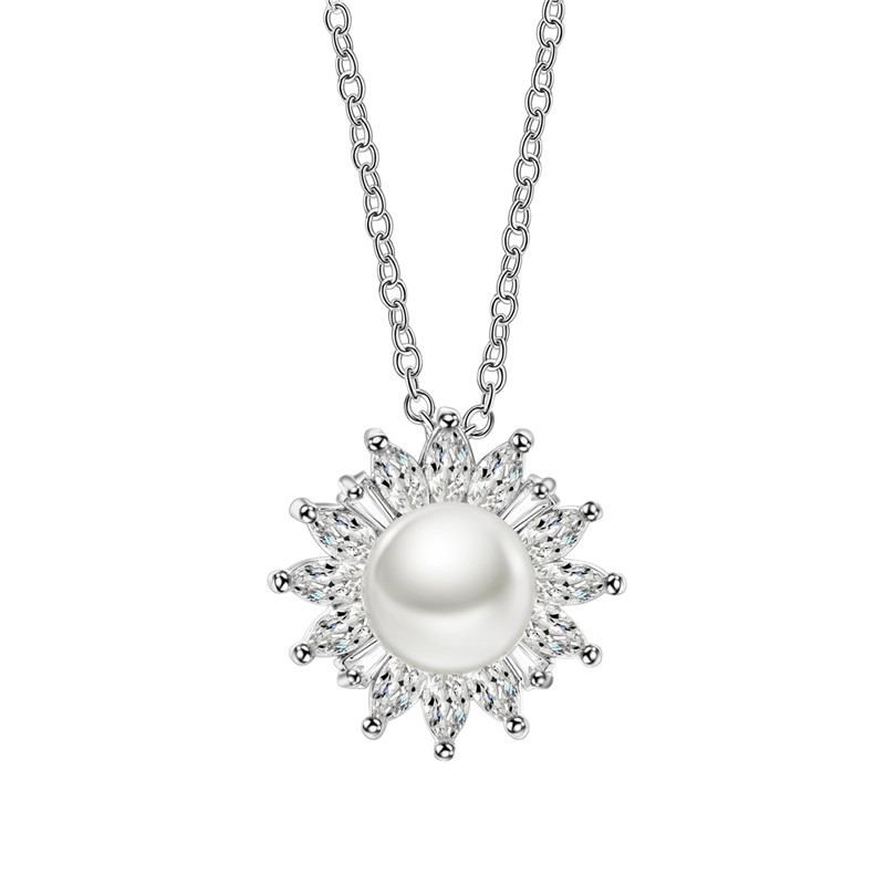 Pearl Sunburst Bridal Necklace Set