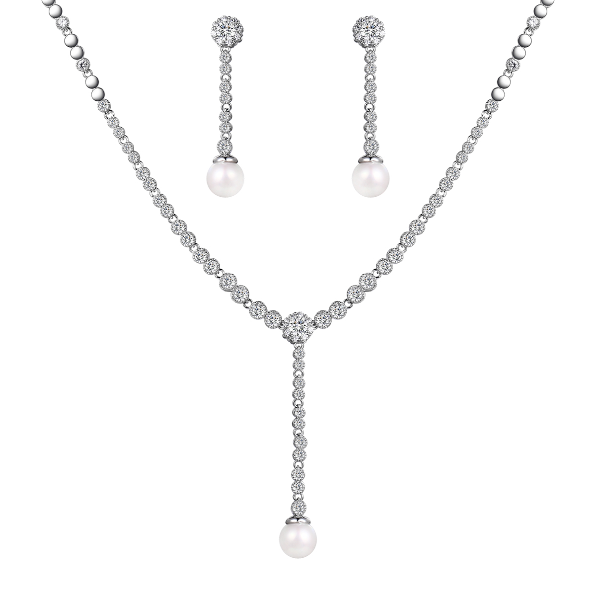 Pearl Y Bridal Necklace Set