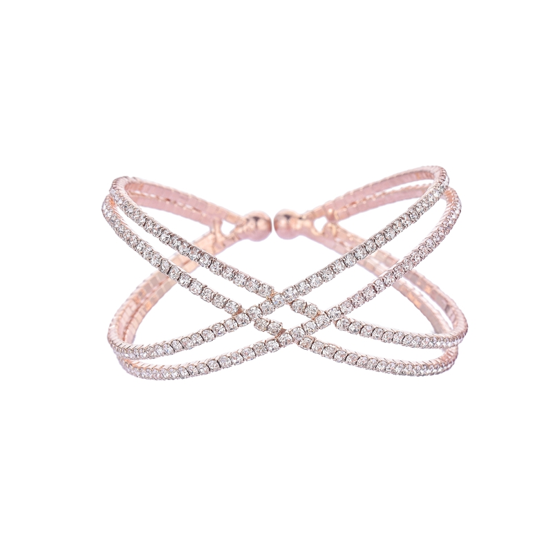 Rose Gold Cross Crystal Bracelet
