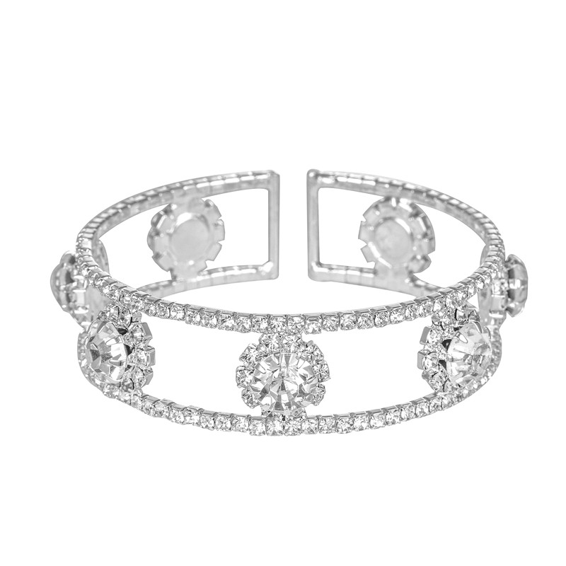 Round Crystal Cuff Bracelet