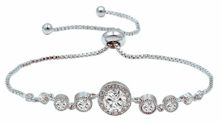 Silver Round Cluster Bracelet