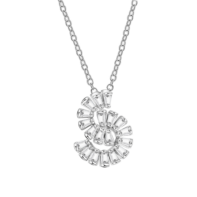 Spiral Baguette CZ Necklace Set