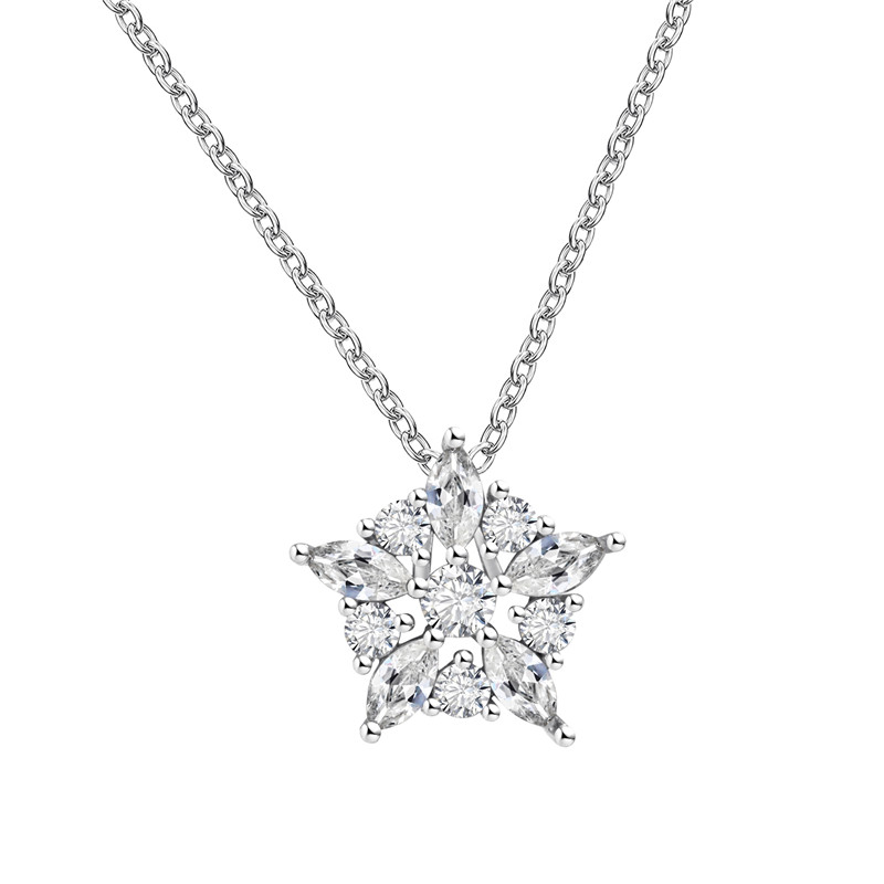 Star Floral CZ Necklace Set