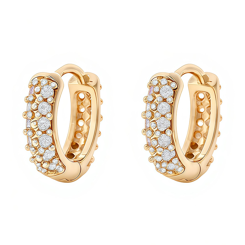 Wedding Guest Crystal Huggie Earrings Style 03