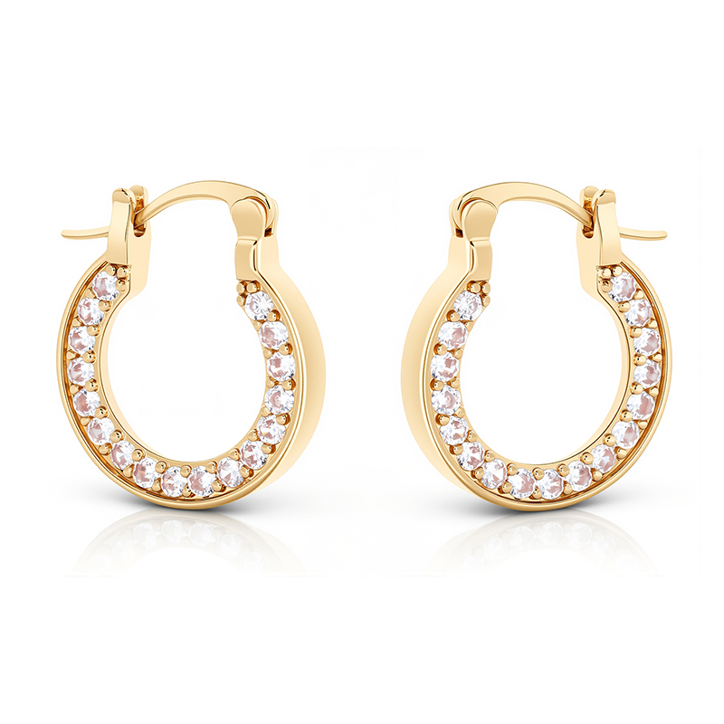 Wedding Guest Gold Round Huggie Earrings